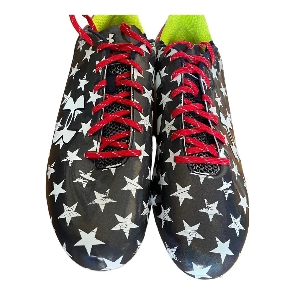 New Under Armour UA Spotlight LE USA Stars Football Cleat 1275481-412 Men Sz 16
